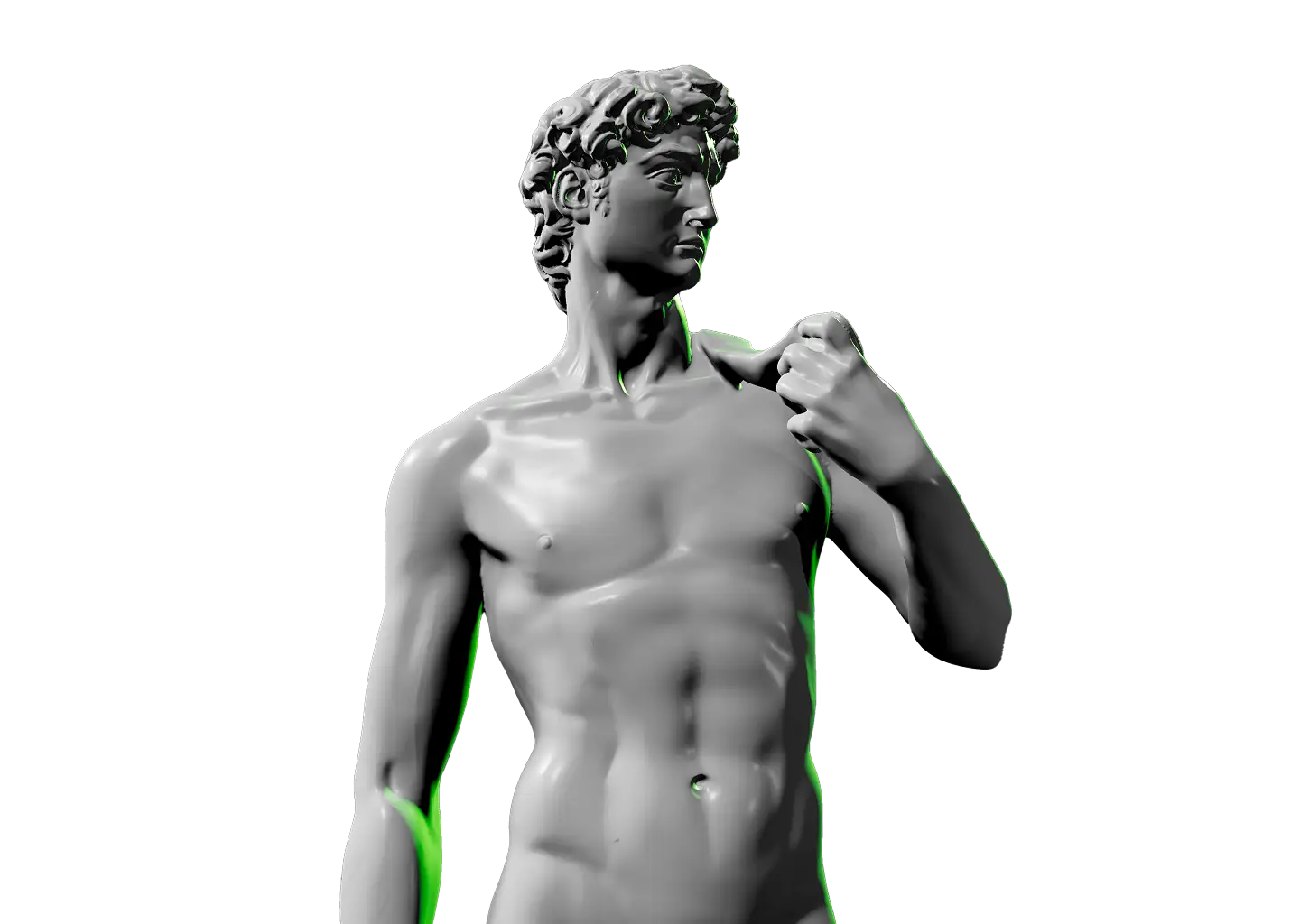 Shading and lighting reference of Michelangelo's David statue.