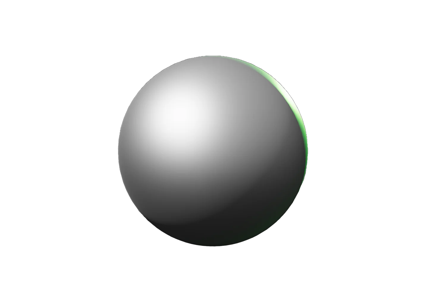 White sphere primitive shape with dramatic shading and rim lighting.