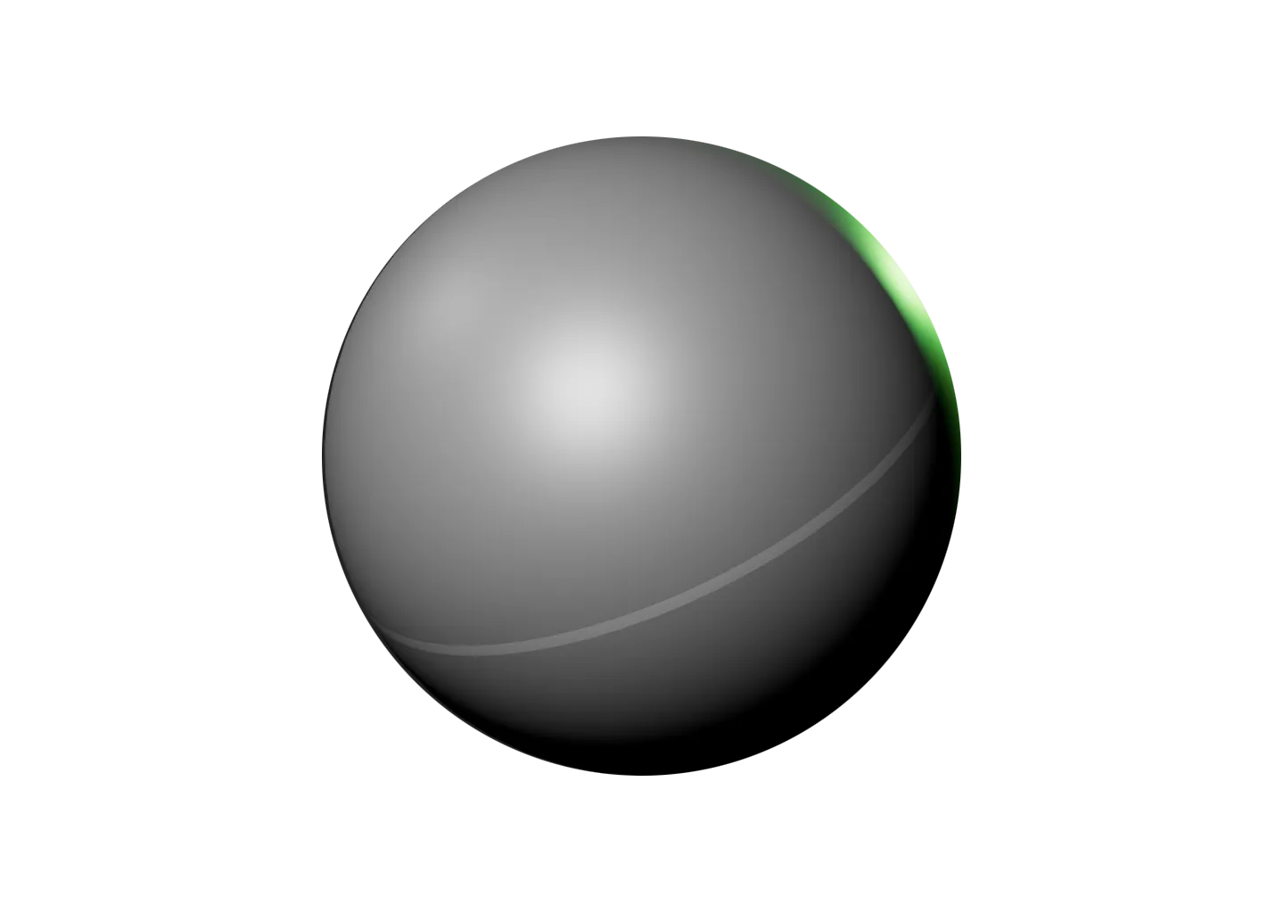 3D sphere with smooth shading and slight reflections showing value study shading.