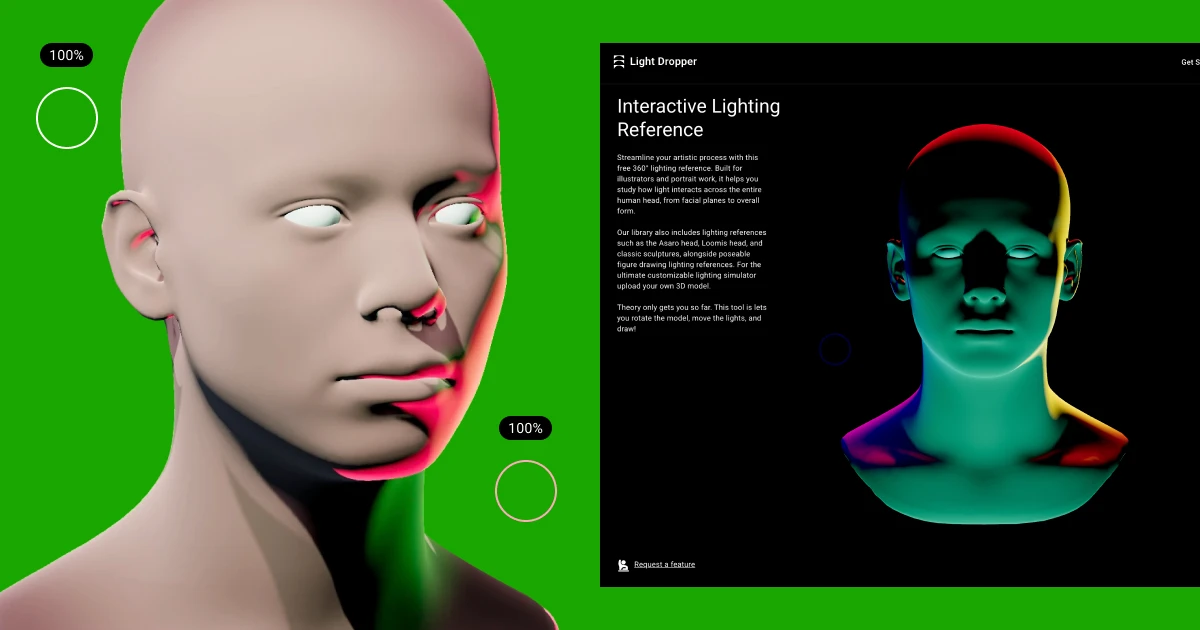Face Lighting Reference Interactive Face Lighting Reference | 3D Tool