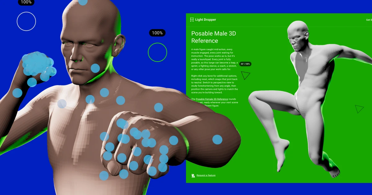 Posable Male 3D Reference | Interactive Tool